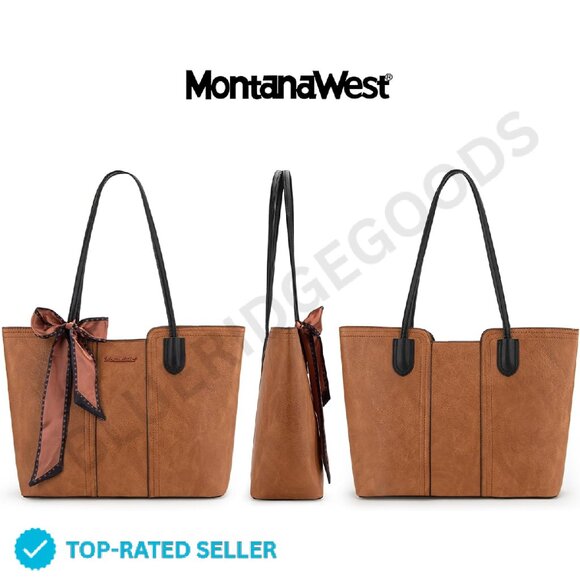Brand New Montana West Tote Bag Medium Brown Satchel